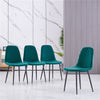 2/4/6 Dining Chairs Set Velvet Faux Suede Leather Padded Seat Metal Leg Grey New