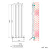 Vertical Radiator Anthracite White Black Flat Panel Modern Tall Rads Double 1600