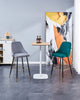 Pair of Bar Stools Kitchen Breakfast Velvet Padded Bar Chair with Metal Legs
