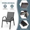 2X Outdoor Camping Patio Chairs Set Stackable Dining Chairs Ergonomic Armchairs