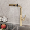 Golden Modern Kitchen Sink Mixer Tap with Pull Out Hose Spray Single Lever 360°