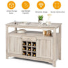 Kitchen Buffet Sideboard Rustic Cupboard Storage Organizer w/Wine Rack