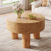 31.5-Inch Round Coffee Table, Modern Wooden Circle Tea Table for Living Room