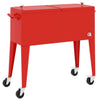 Cooler Cart with Wheels Red 92x43x89 cm Rolling 80 Quart