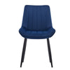 2pcs Dining Chairs Set Blue Velvet Padded Seat Back Dining Room Kitchen Chair