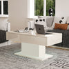 White High Gloss Coffee Table with LED RGB Lights 2 Drawer Storage Living Room