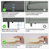 Modern 3-Seater Sofa Fabric Upholstered Couch Sofas for Bedroom Grey