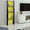 Modern Display Tall Cabinet Bookcase Shelving Units with LED Light 3 Glass Shelf