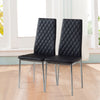 Set of 2/4/6 Dining Chairs Padded Seat High back Metal Legs Home Furniture Black
