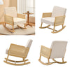 Scandi Fabric Armchair Upholstered Solid Wood Frame Single Sofa Accent Chair NEW