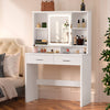 Dressing Table w/ LED Lights Mirror Drawers Adjustable Rack Vanity Makeup Desk i