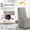 Modern Armless Accent Chair Upholstered Linen Fabric Chair w/Resistance Casters