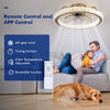 LED Ceiling Fan Light Dimmable Living Room Chandelier Lamp With Remote Atbtwajbu