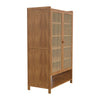 Double Rattan Doors Bamboo Shoe Cabinet Storage Cupboard Footwear Stand Rack