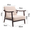 Solid Wooden Frame Armchair Accent Tub Chair Lounge Single Sofa Cushioned Seater