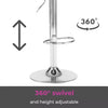 Neo 2x Chrome & Height Adjust Swivel Faux Leather Kitchen Breakfast Bar Stool