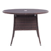 Outdoor Garden Dining Table Black/Brown Poly Rattan and Glass Home Furniture