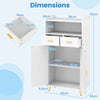 Kitchen Storage Cabinet 2 Door Buffet Sideboard with 2 Drawers White