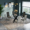 130cm Glass Dining Table & 2/4/6 Chairs Set Rectan Kitchen Home Office Furniture
