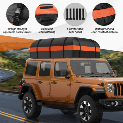 600L Large Luggage Rack Car Roof Bag Rooftop Cargo Carrier Waterproof Storage