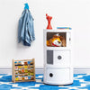 Round ABS Cylinder Cabinet Cupboard Drawer Storage Unit Bathroom Bedroom Stand