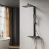 Square Thermostatic Shower Mixer Gunmetal Grey Electronic Disaplay Piano Keys