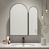Arched Bathroom Mirror Cabinet Wall Mounted with Storage For Bathroom Black