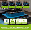 Modern LED Coffee Table With Lift Top & Storage Drawers- Smart Living Room Table