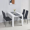 120×80cm White+Black Dining Table for 2-6 Wooden Kitchen Table Writing Table