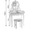 Dressing Table With Mirror Stool Makeup Desk Vanity Table Set Bedroom Furniture