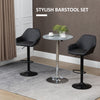 Adjustable Bar Stools Set of 2, Swivel Barstool W/ Footrest Black