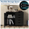 5-Drawer Dresser Chest Rolling Mobile Filing Cabinet Printer Stand-Black