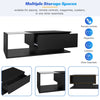 COFFEE TABLE WITH LED LIGHT, HIGH-GLOSS BLACK WITH DRAWER LIVING ROOM FURNITURE