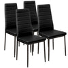 3 sizes Black Glass Dining Table and 4/ 6 Faux Leather Chairs Set Home Furniture