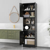 190cm Tall Freestanding Cupboard Kitchen Pantry Cabinet w/ Doors & Shelves Black