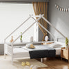 Kids Children Pine Wood Bed Frame 3ft Single Bed House Design Slatted Bedstead