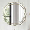 80cm Large Wall Mirror Irregular Floral Beveled Golden Rim Accent Mirror Mantle