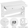 Console Table for Hallway Slim Sofa Table with Drawer & Storage Shelves White