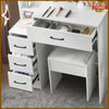 Dressing Table with Sliding LED Mirror 4 Drawers Stool Makeup Desk Vanity Set