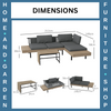 3 Piece L Shaped Garden Sofa Set with Table Cushions Outdoor Patio Furniture Set
