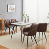 2PC Brown Dining Chair PU Faux Leather Padded Seat Dining Room Kitchen Chair