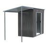 6.5x4ft Galvanized Metal Garden Storage Bike Tools Shed with Open Shed BBQ Party