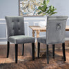 2/4pcs Dining Chairs Set Velvet Seat Back Wood Legs Kitchen Knocker Chairs Home