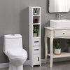 Modern Bathroom Tall Cabinet with Storage Shelf&Door Corner Shelf Bookshelf