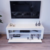 120cm Modern TV Unit Cabinet Stand White High Gloss with LED RGB Lights Drawers