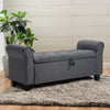 Upholstered Ottoman Stool Window Side Seat Scroll Ends Armed Bench Chaise Sofa