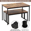 Dining Table and Chairs Set Metal Frame Wood Effects Table Dining Set 2 Bench