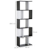 5-tier Bookcase Storage Display Shelving S Shape design Unit Black