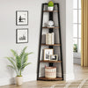 70-Inch Tall Corner Shelf, Industrial 5-Tier Corner Bookcase Ladder Bookshelf