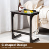 Tilting Top TV Tray Table Adjustable C-shaped Bedroom Bamboo Sofa Side Table
